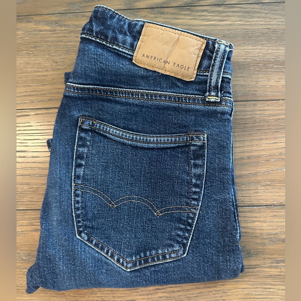 American Eagle Outfitters Men's Slim‎ Jeans - Dark Blue Size 28x34